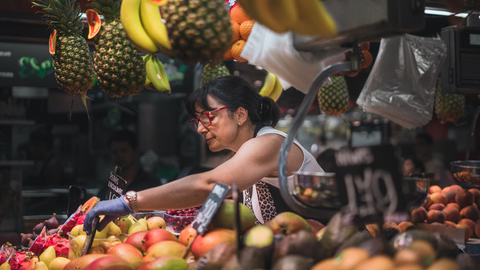 Frutería de un mercado