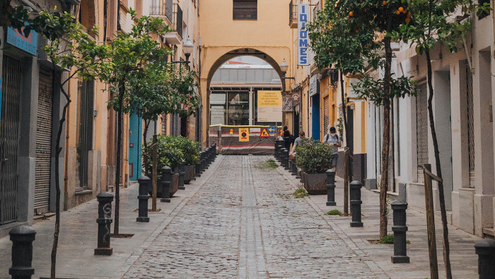 Una calle del barrio de Sant Andreu, Barcelona