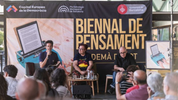Biennal de Pensament 2024. Democràcia i memòria. Chris Ealham, Dolors Marín i Arnau Monterde. Foto: Edu Pedrocchi