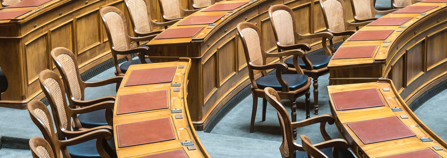 An empty parliament chamber