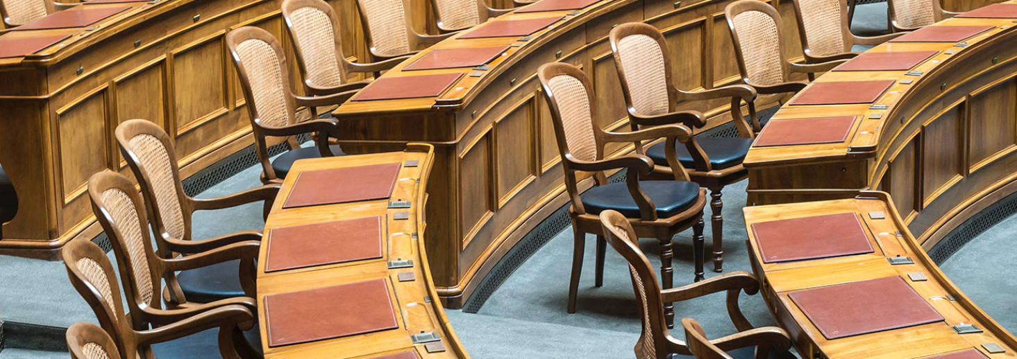 An empty parliament chamber