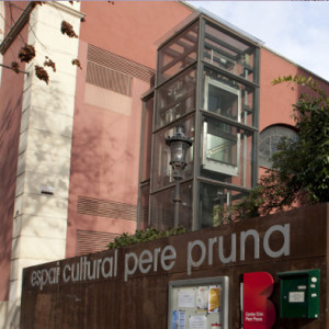 Facade of the Pere Pruna Civic Center in Barcelona